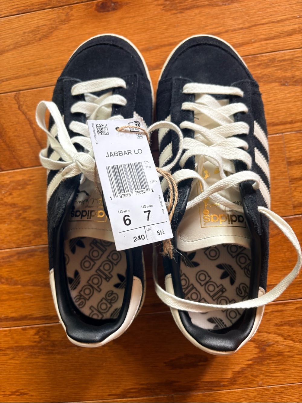 Adidas Jabbar Lo Black & White Suede Sneakers